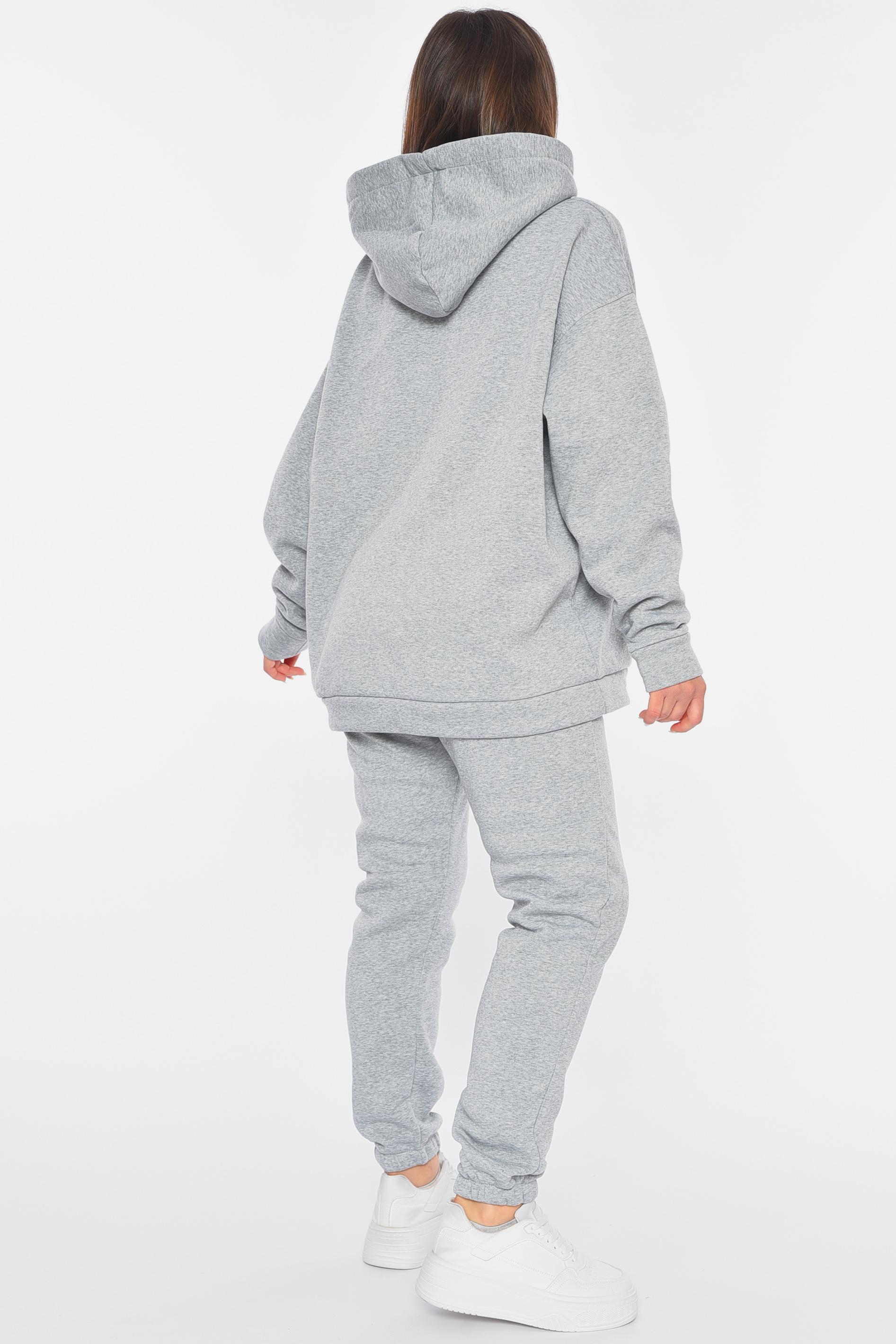 Спортивний костюм жіночий на флісі L Сірий (190882) - фото 3 Спортивний костюм жіночий на флісі L Сірий (190882) - фото 3