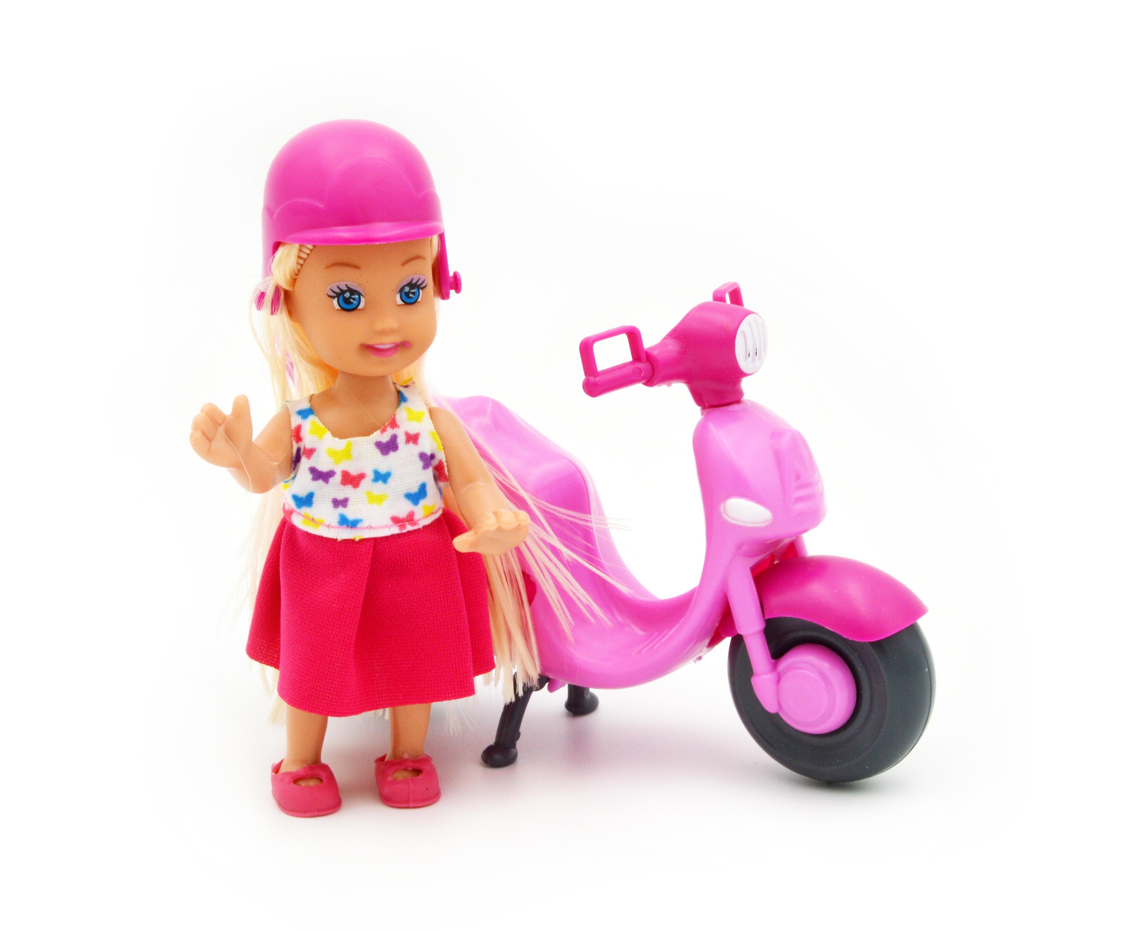 Кукла маленькая 899-23 скутер шлем