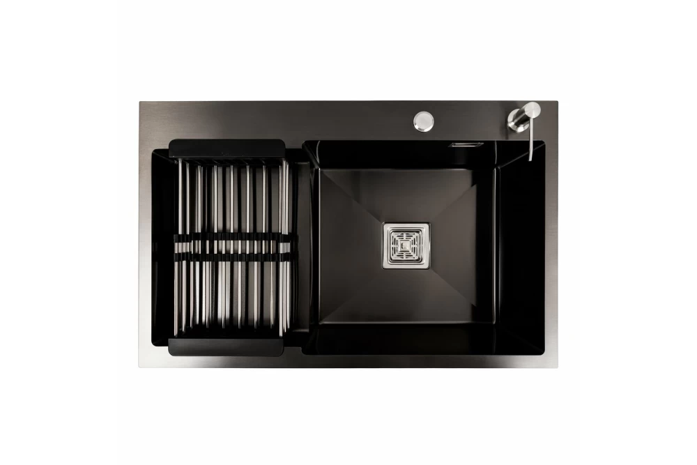 Мойка для кухни Platinum Handmade PVD С R 78х50 см Черный (374784) Мойка для кухни Platinum Handmade PVD С R 78х50 см Черный (374784)