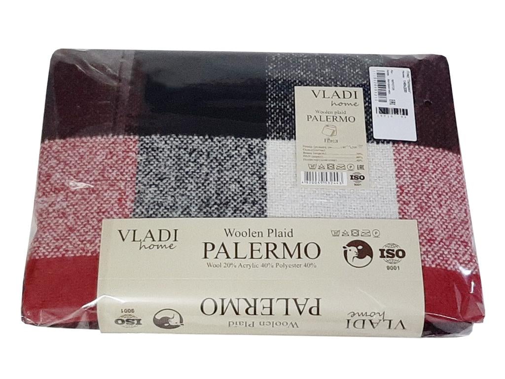 Плед шерстяной Vladi Палермо No8 Pictor 140х200 см Белый/Красный/Черный (2000024817)
