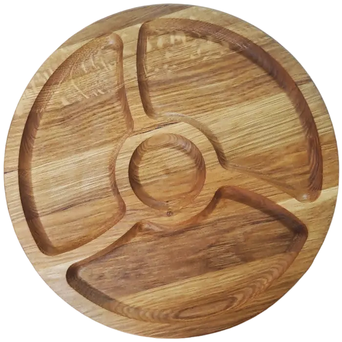 Менажница дубовая круглая с секциями 30 см (32997) Менажница дубовая круглая с секциями 30 см (32997)