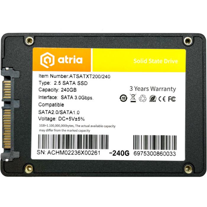 SSD-диск ATRIA XT200 SATA 3 2,5" 240 Гб Black (ATSATXT200/240)