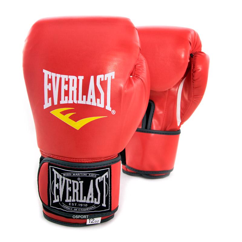 Боксерські рукавички на липучці Everlast шкіра PU 12 унцій Червоний (BO-3987)