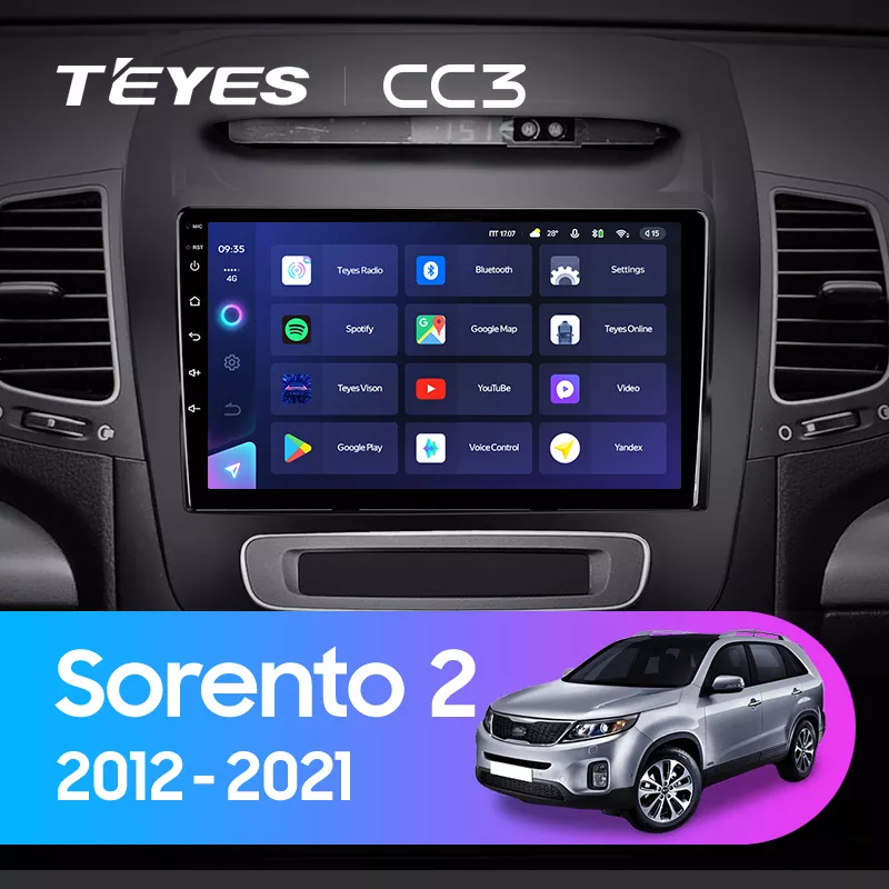 Автомагнитола штатная Teyes CC3 для Kia Sorento 2 2012-2021 комплектация F3 Android CC3 4/64G Wi-Fi/4G - фото 3