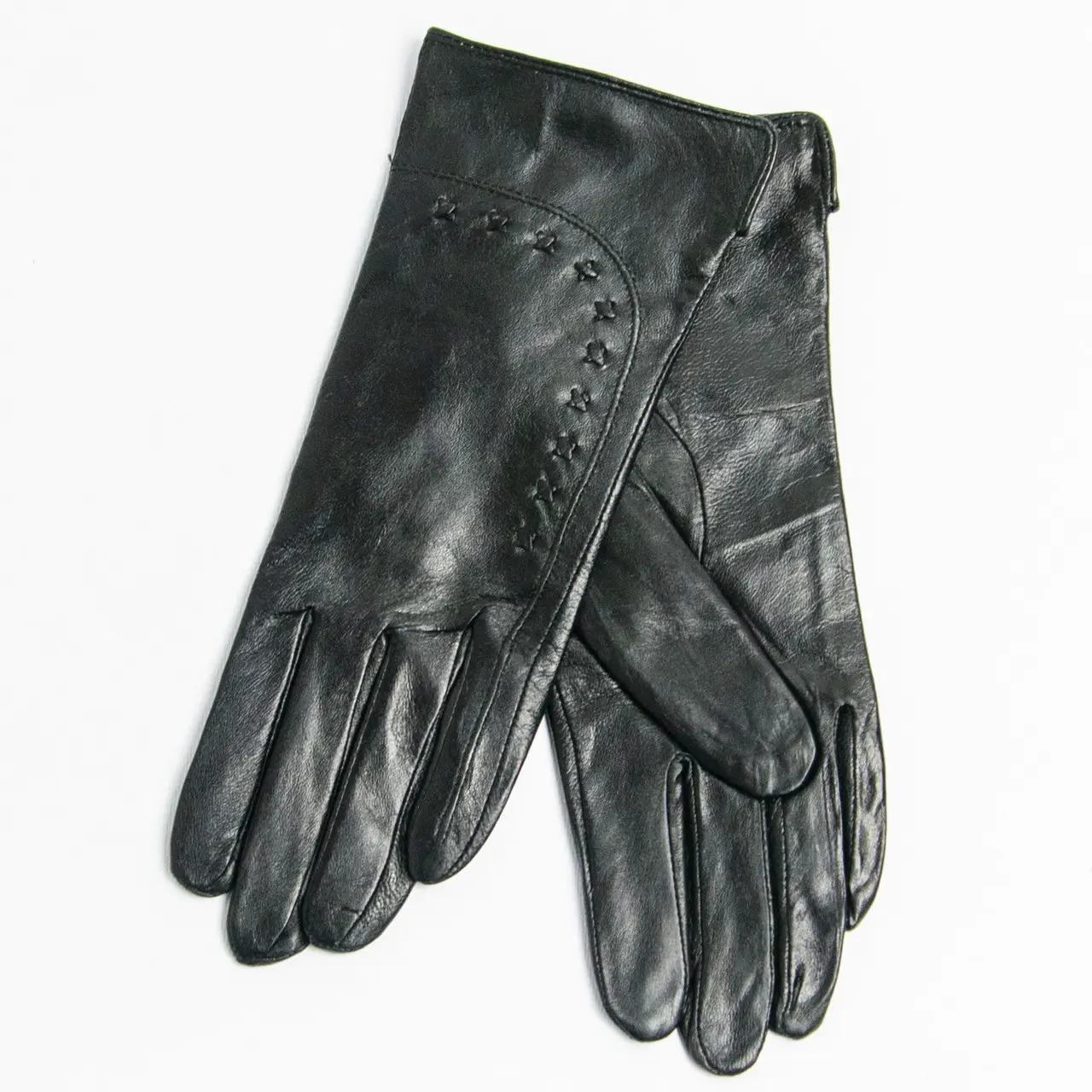 Перчатки женские кожаные на плюше XL (14F21-12)