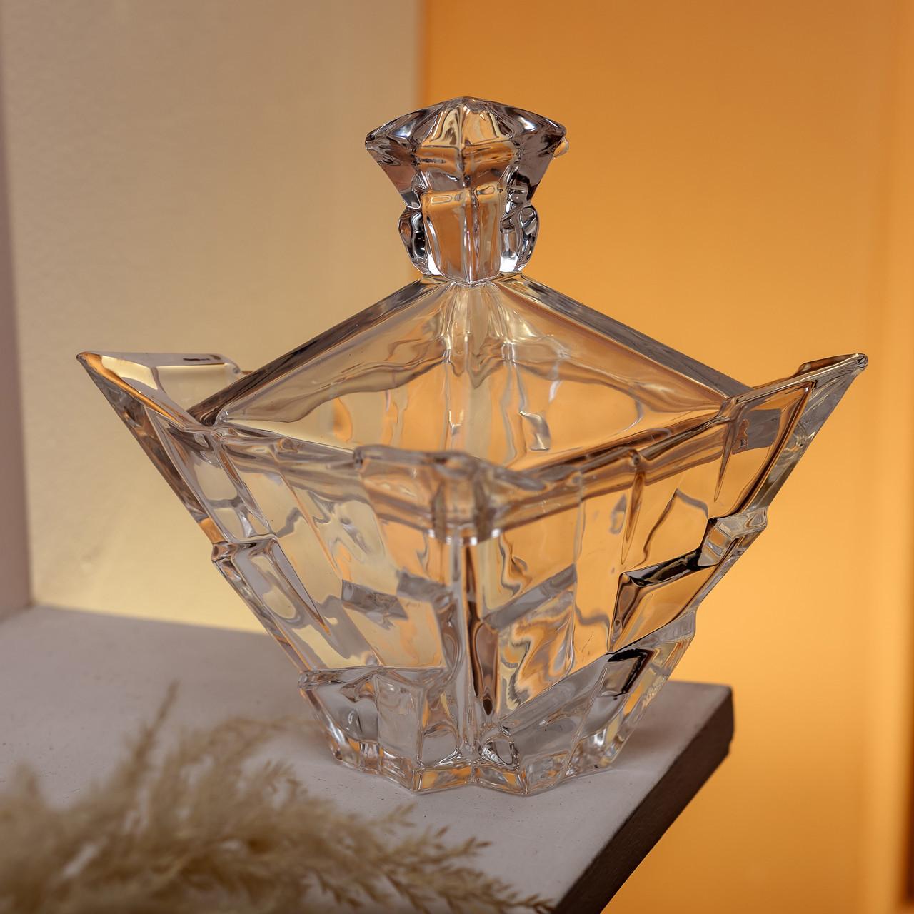 Цукорниця з кришкою квадратна скляна 16х16х19 см (HP-4-119) - фото 4