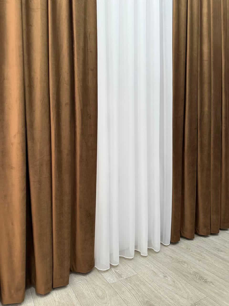 Штора велюрова на тасьмі 6 см 300x250 см Коричневий (6319-N17-Т43) - фото 5 Штора велюрова на тасьмі 6 см 300x250 см Коричневий (6319-N17-Т43) - фото 5