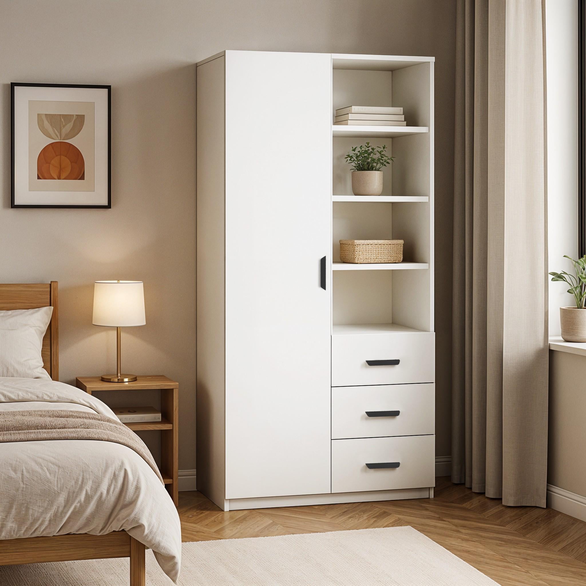 Шафа для одягу Milan 900х470х2000 мм Білий - фото 1 Шафа для одягу Milan 900х470х2000 мм Білий - фото 1