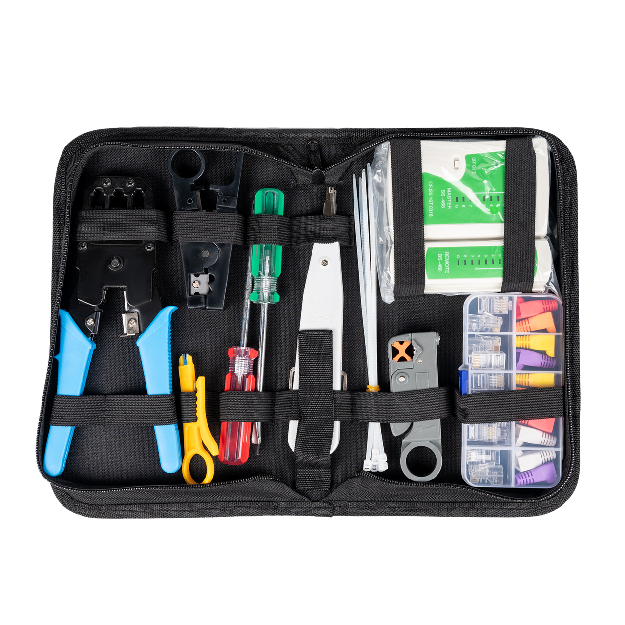 Набор для обжимки тестирования и монтажа витой пары в чехле Набор для обжимки тестирования и монтажа витой пары в чехле
