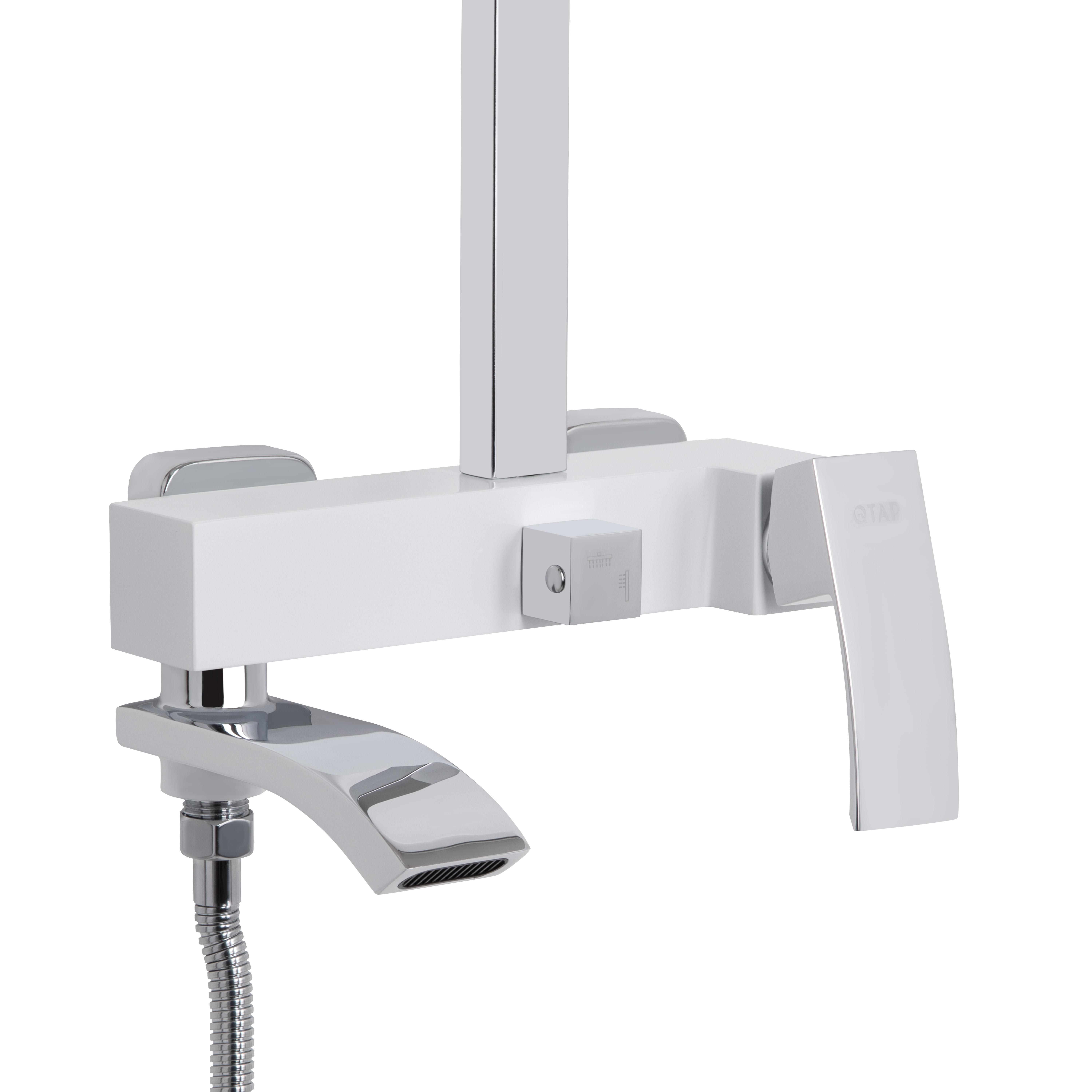 Душевая система Qtap Swan Cascada на три потребителя с изливом Chrome/White (QTSWA111CRW45570)
