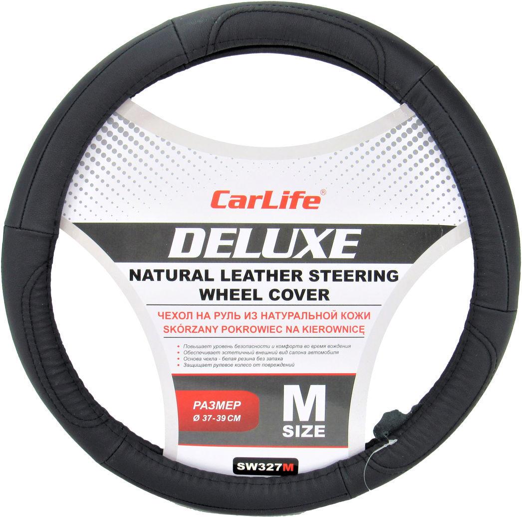 Чехол на руль CarLife M 37-39 см Черный (0300439)