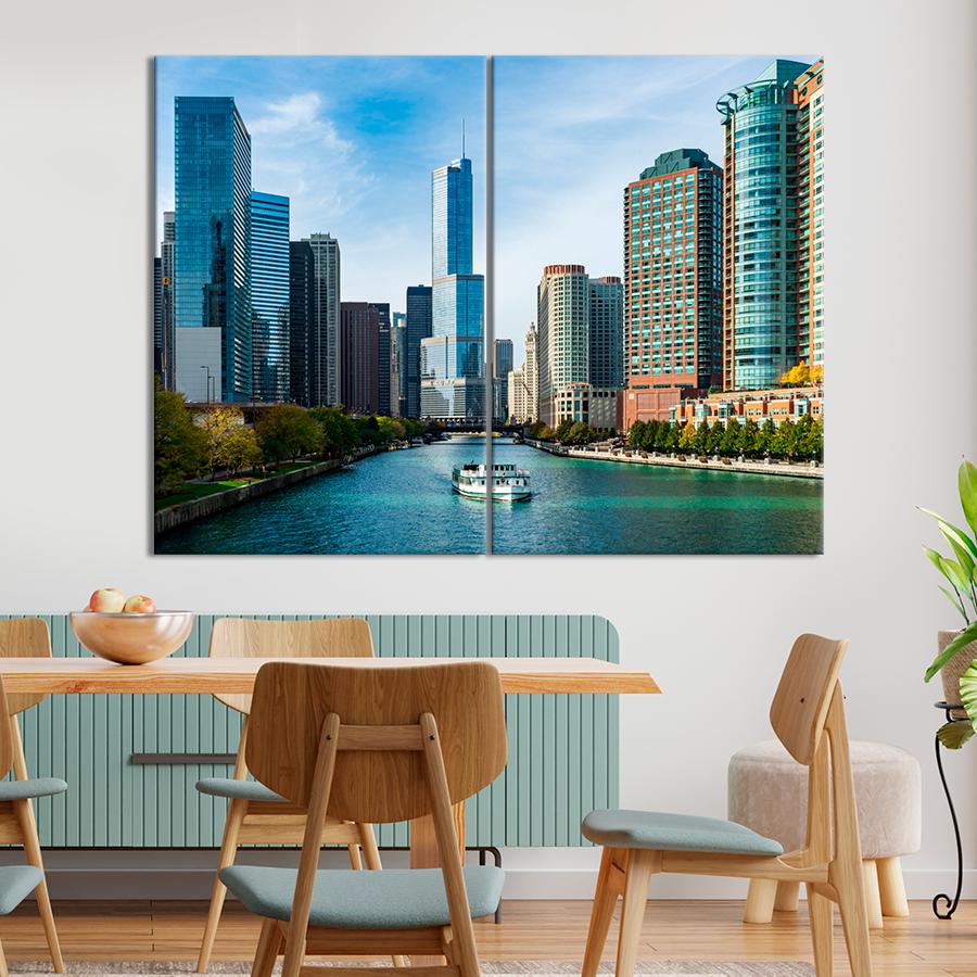 Настенний декор Восхитительная река Чикаго 71x51 см (A646-2)