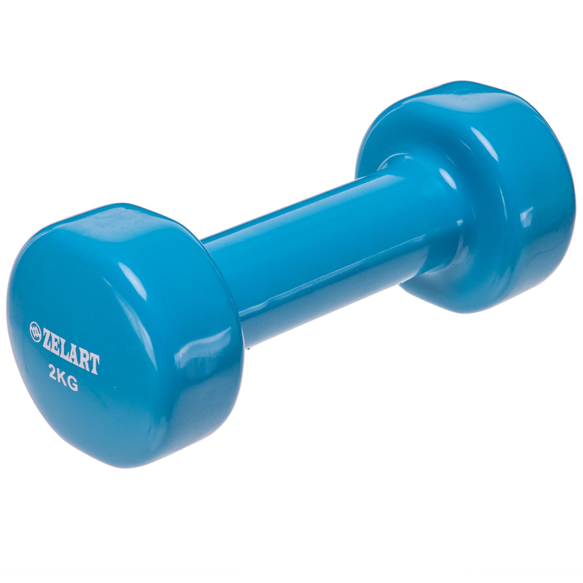 Гантели для фитнеса с виниловым покрытием Zelart Beauty TA-5225-2 2 шт. 2 кг Голубой (DR004975)