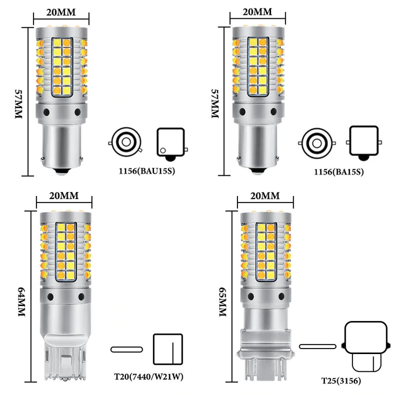 Автомобильные лампы Zeus Canbus LED с функцией поворота T20 7440 (00038) - фото 9