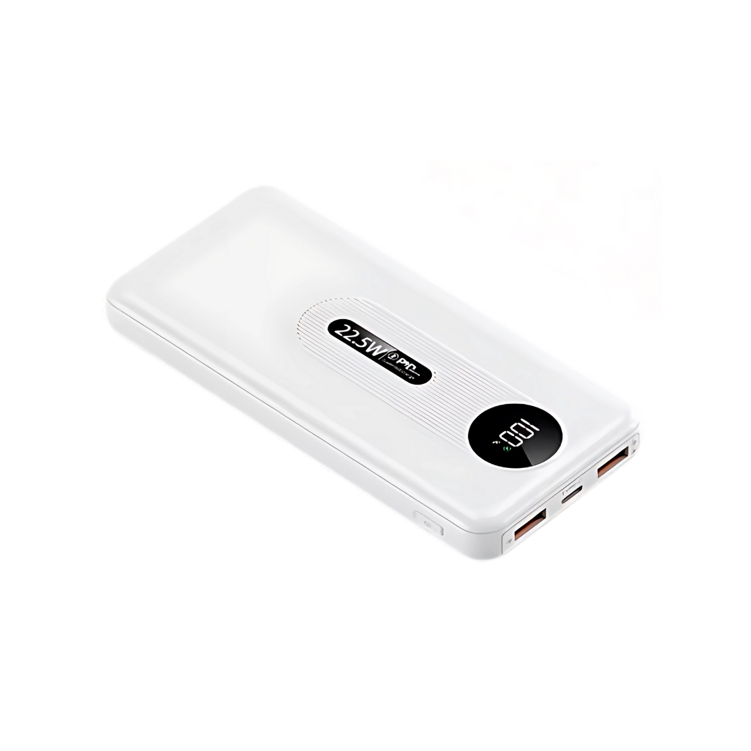 Павербанк с быстрой зарядкой со встроенными кабелями Type-C/Lightning/MicroUSB/USB 10000 mAh White (Powerbank_9_White)