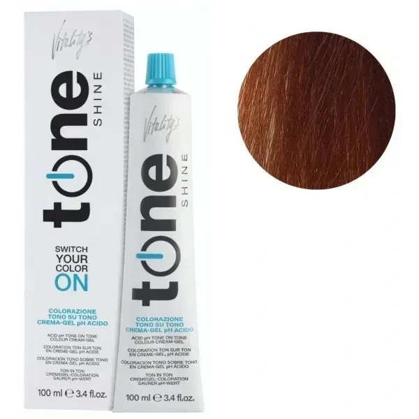 Гель-краска для волос тонирующая безаммиачная Tone Shine Vitality's 7/44 Блонд медный интенсивный 100 мл