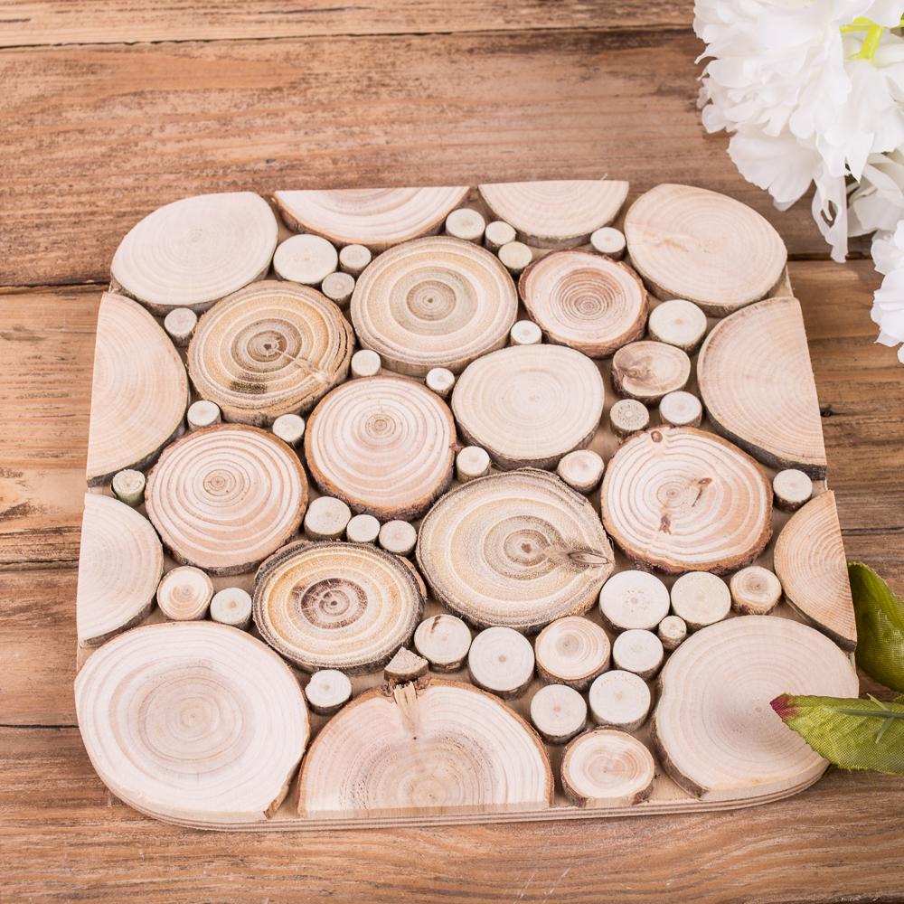 Подставка из срезов дерева квадратная с закругленными краями (1973)