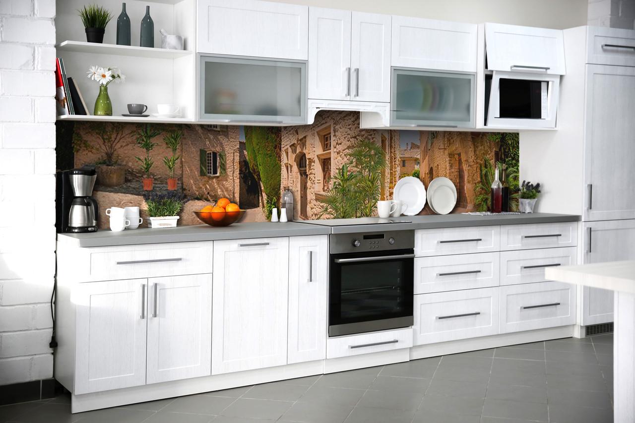 Кухонный фартук Южный город из самоклеющейся виниловой пленки 60х250 см Бежевый