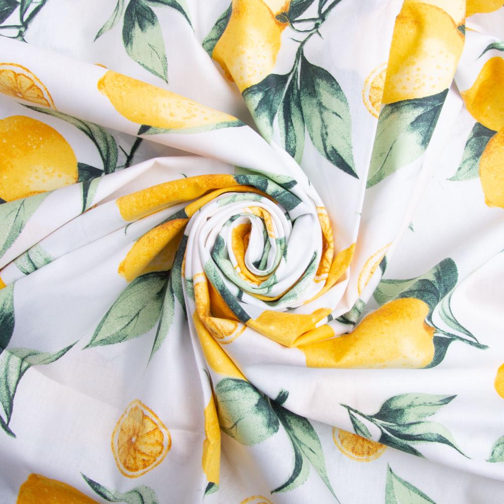 Тканина бязь ранфорс для постільної білизни 24593 v-4 Лимон 130 гр/м2 240 см (25668)