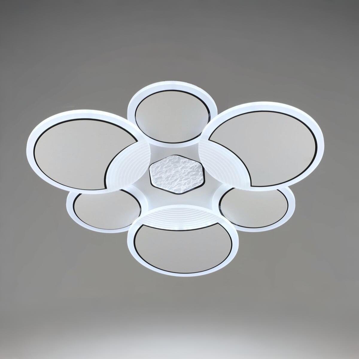 Люстра светодиодная Sirius с круглыми плафонами 54W 3000K/6500K Белый/Черный (B YH1332/108W WT+BK)