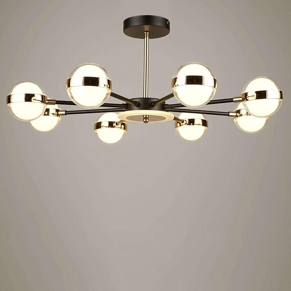 Люстра потолочная светодиодная Light House SRS-20047/8 BK+FGD Черный/Золотой