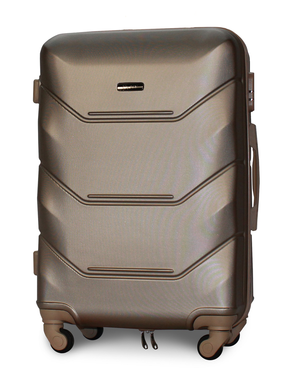 Чемодан пластиковый Fly K147 большой на 4 колесах 75х50х29 см 90 л Шампань