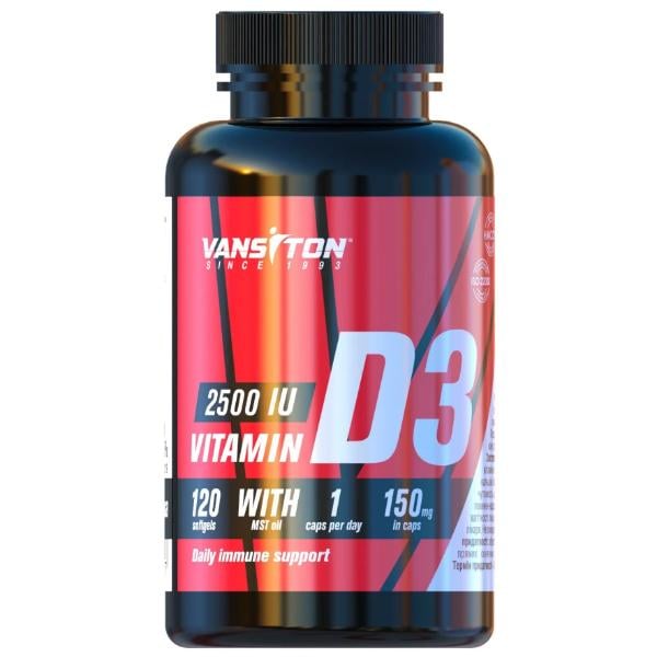 Вітамін D для спорту Vansiton Vitamin D3 2500 IU 120 капс. (23469129)