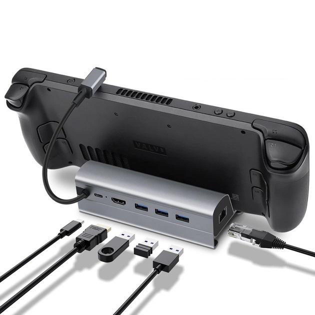 Док-станція 6в1 100W для Steam Deck HDMI 4K/ Gigabit Ethernet/ 3хUSB 3.0/ USB-C 100 W - фото 9