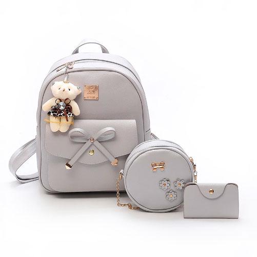 Рюкзак Jivrizo с сумкой 25х30 см Gray (32409)