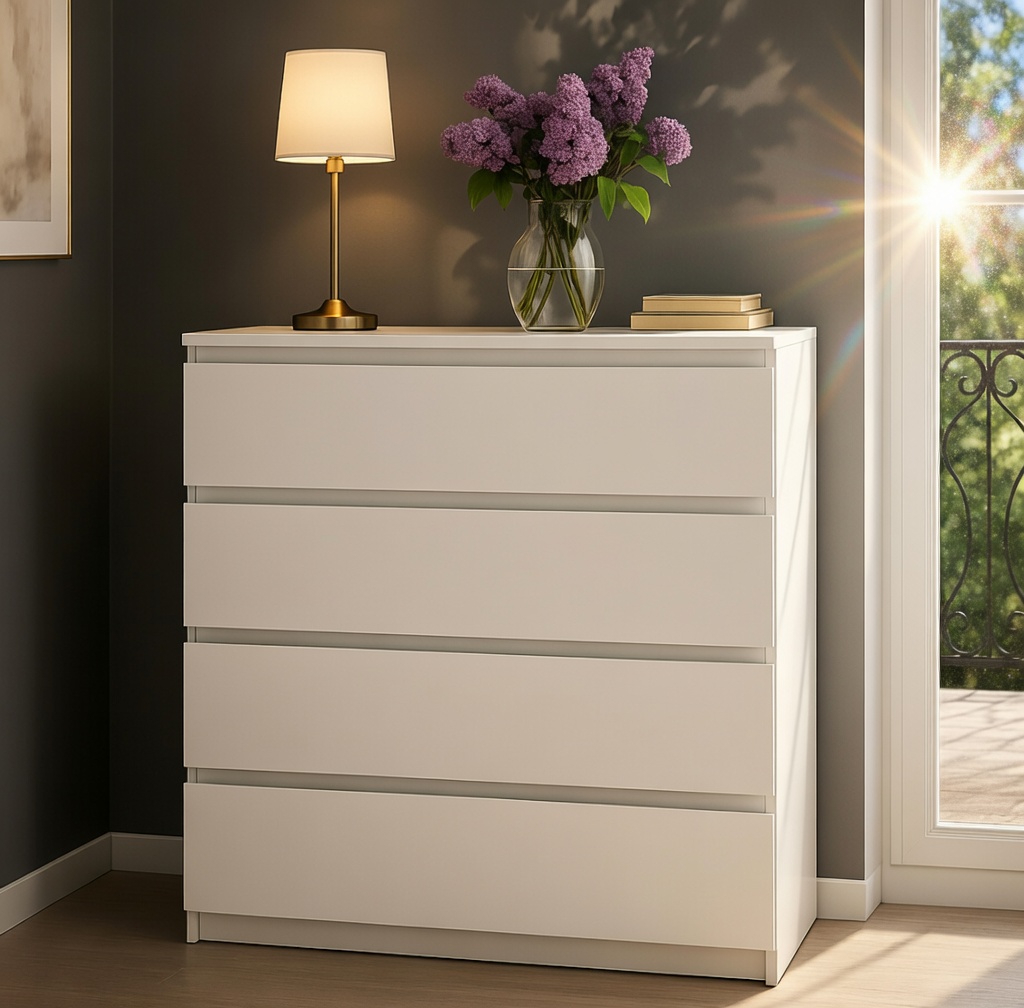 Комод Мастер Форм Брайт телескопические направляющие 900х376х950 мм Белый