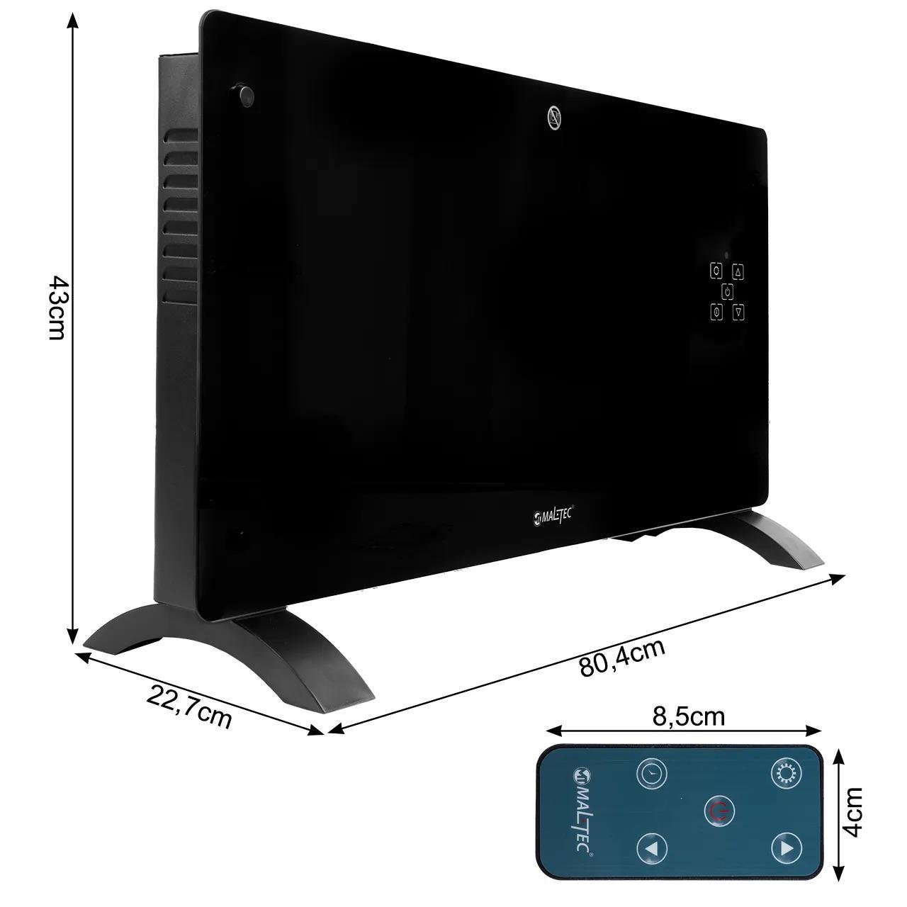 Обігрівач скляний конвекційний Maltec Eco з термостатом та пультом 2000 Вт (CH7000) - фото 5
