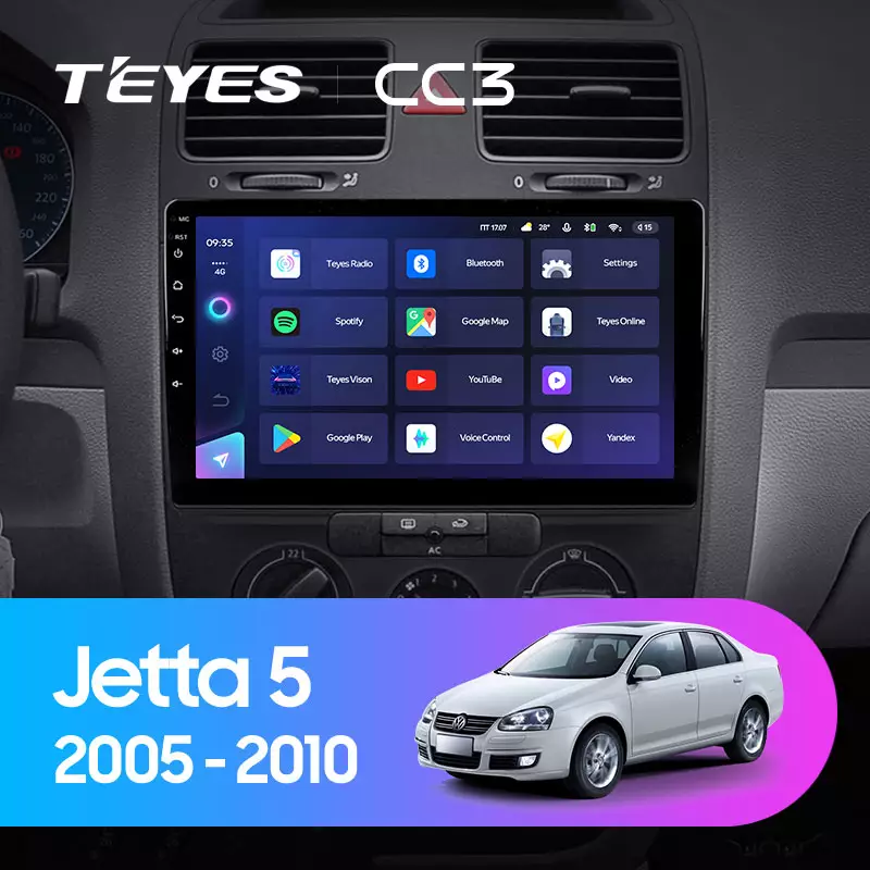 Автомагнитола штатная Teyes CC3 для Volkswagen Jetta 5 2005-2010 Android CC3 4/64G Wi-Fi/4G вариант F1 - фото 2