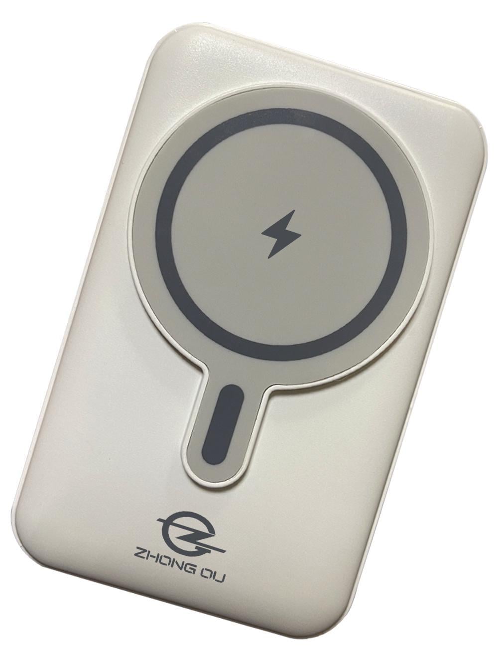 Повербанк Zhong Ou MagSafe с беспроводной быстрой зарядкой и встроенные кабели USB Type-C lightning 15000 mAh Белый (22871283)