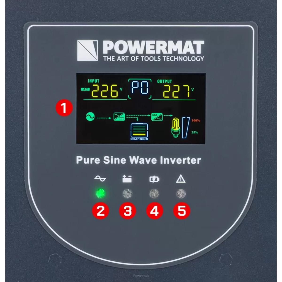 Источник бесперебойного питания Powermat PM-UPS-3000MP 2415717471 3000ВА/2400 Вт 48В чистая синусоида с ЖК-дисплеем - фото 6 Источник бесперебойного питания Powermat PM-UPS-3000MP 2415717471 3000ВА/2400 Вт 48В чистая синусоида с ЖК-дисплеем - фото 6