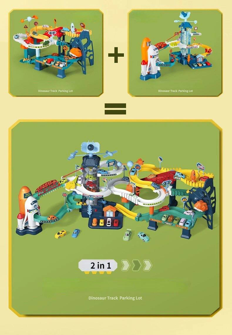 Подвійний паркінг Fun Game Космічна станція та Динопарк 5506A-5507А з автоматичним підйомником та підсвічуванням (2048716764) - фото 3 Подвійний паркінг Fun Game Космічна станція та Динопарк 5506A-5507А з автоматичним підйомником та підсвічуванням (2048716764) - фото 3