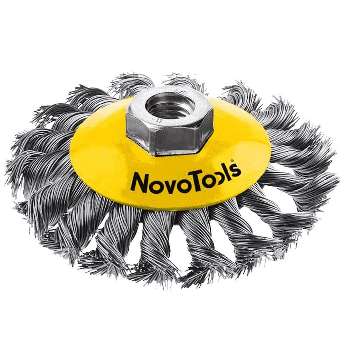Щетка конусная плетеная сталь NovoTools 100 мм (119344)