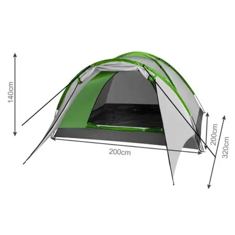 Палатка туристическая кемпинговая Trizand Nevada 23483 водонепроницаемая 4 местная с навесом и чехлом - фото 2