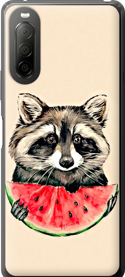 Чохол на Sony Xperia 10 II Єнотик з кавуном (4605u-2528-42517) Чохол на Sony Xperia 10 II Єнотик з кавуном (4605u-2528-42517)