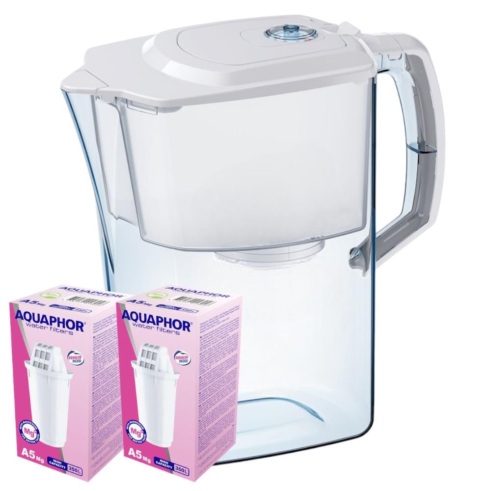 Фільтр-глечик Аквафор Атлант з двома модулями А5Mg Білий