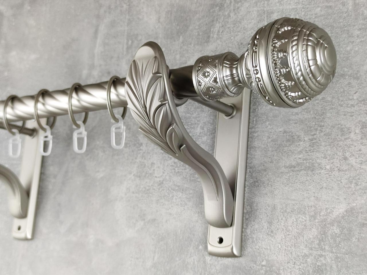 Карниз MStyle металлический для штор однорядный Арабеска 25 мм крученый 400 см Сатин (5011891)