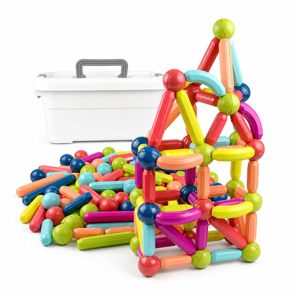 Конструктор дитячий 3D магнітний Magnetic Sticks зі 100 кольорових деталей для розвитку дитини (15410275)