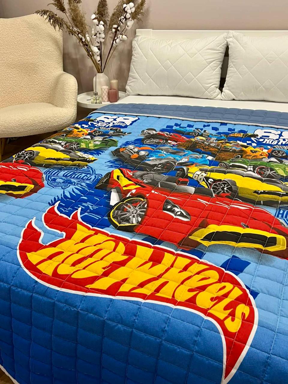 Ковдра дитяча з малюнком машинки Hot Wheels двостороння 150х210 см Синій - фото 4 Ковдра дитяча з малюнком машинки Hot Wheels двостороння 150х210 см Синій - фото 4