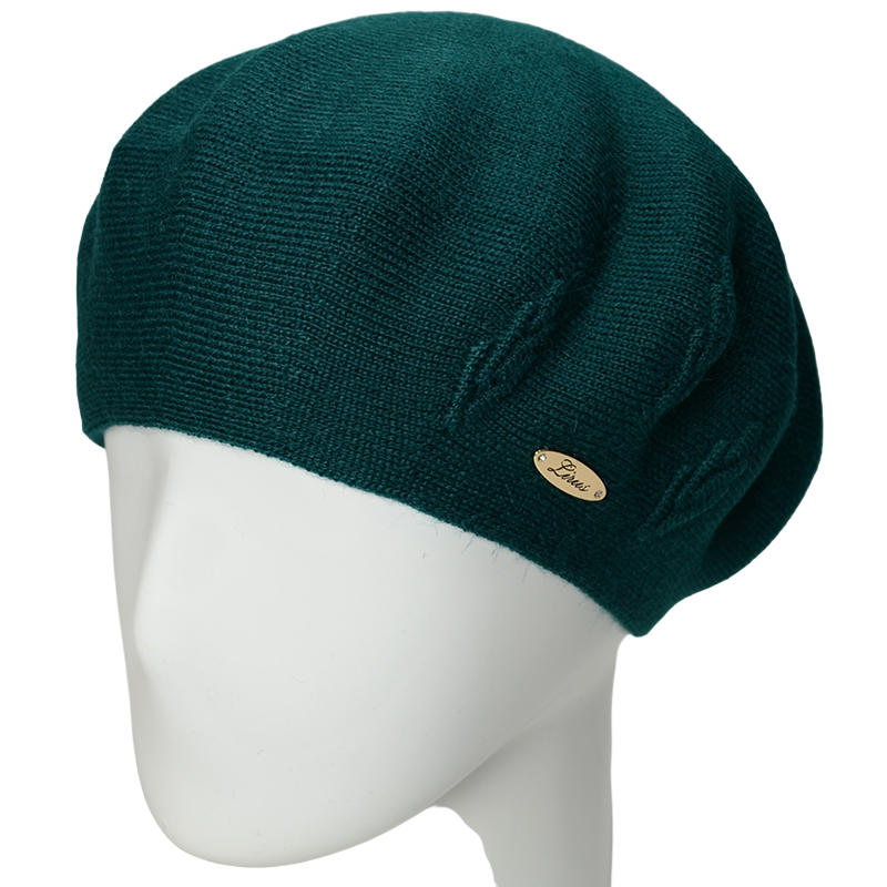 Берет женский Lirus Смородина двойной тонкой вязки Зеленый