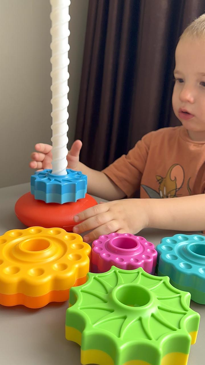 Сортер-пірамідка Веселий Гіроскутер із зубчастими дисками (128) - фото 10