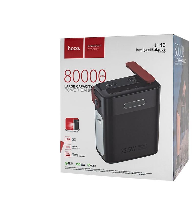 Повербанк Hoco J143 Title 22,5W+PD20W 80000 mAh Black (6942007641142)