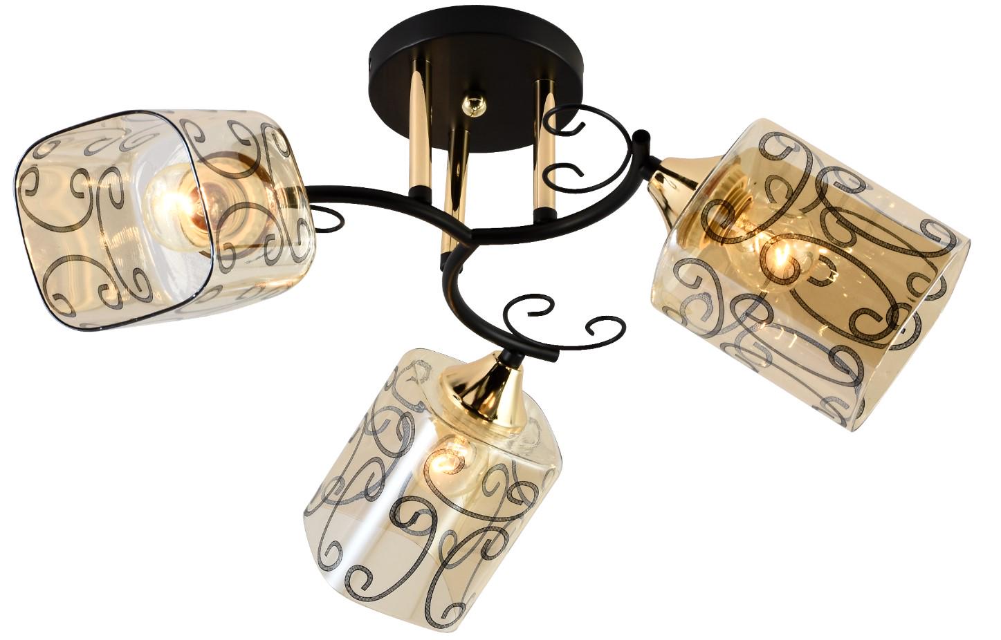 Люстра декоративная Valeso V XA1392B/3 на 3 плафона Black/Gold