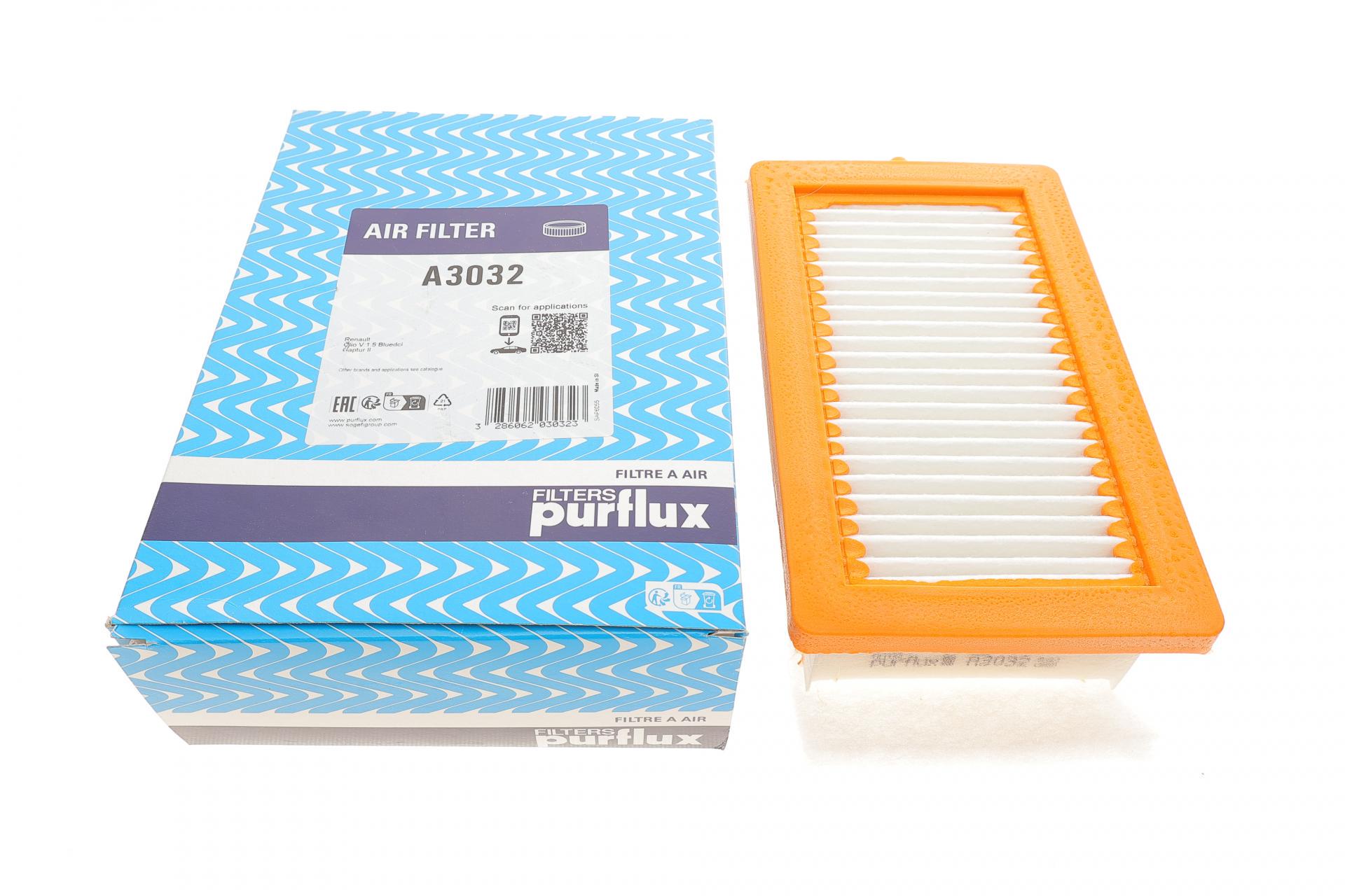 Фильтр воздушный PURFLUX для Renault Captur 1,5dCi 20- K9K- (A3032)