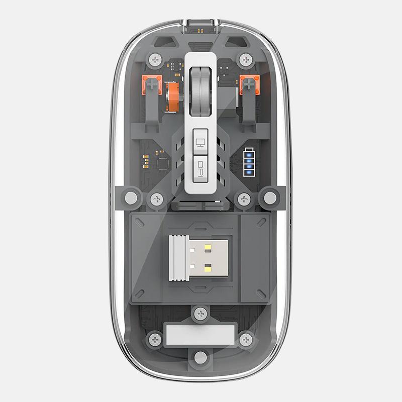 Мышь беспроводная FMOUSE M133 с подсветкой Прозрачный (5ffb9657)