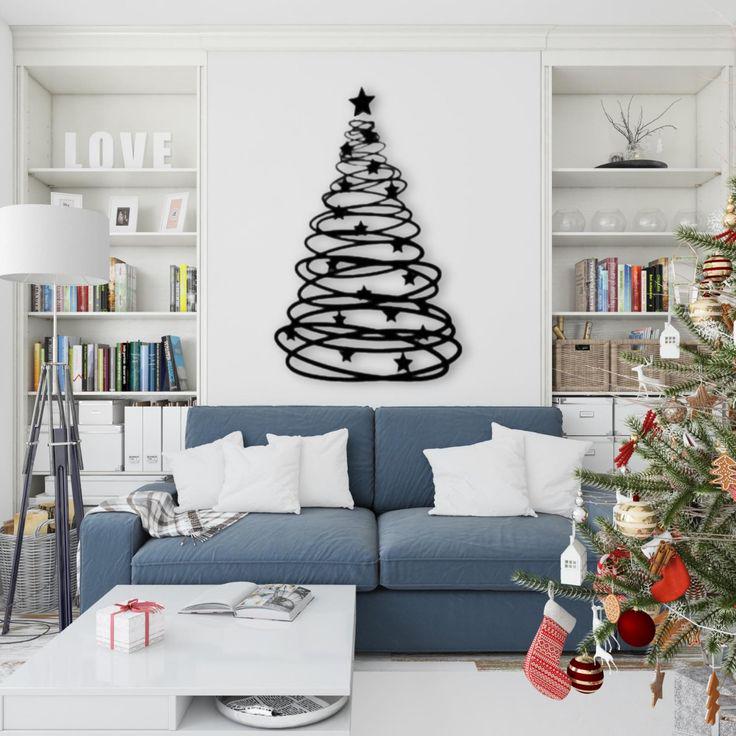 Панно картина новогодняя Елка деревянная GreenDecor 110х70 см