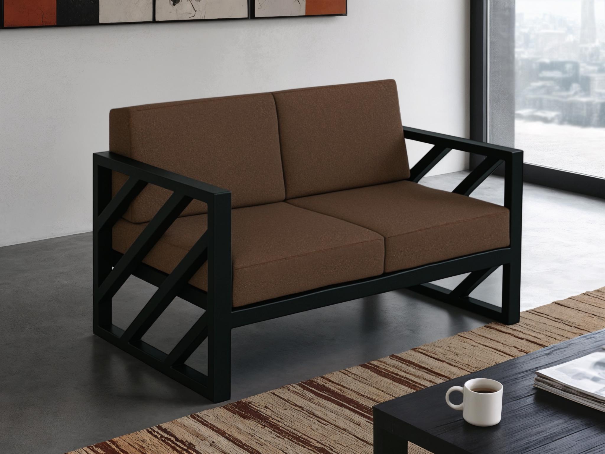 Диван металлический Tobi Sho Гранд/DV4 с подушками 750х1300х700 мм рогожка Коричневый/08 (DV40R523) - фото 2